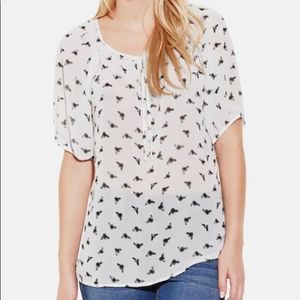Two By Vince Camuto Top Size Large Black White Bees